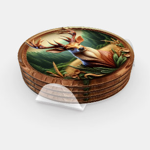 Majestic Deer With Glorious Antlers Coaster Set