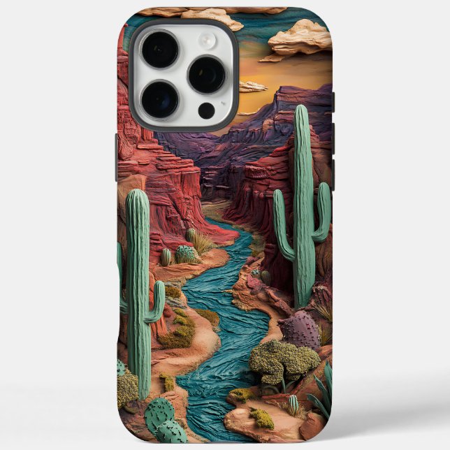 Majestic Desert Canyon with Vibrant Clay Art  Case-Mate iPhone Case (Back)