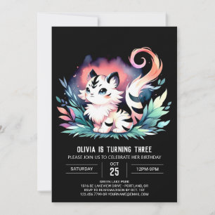 Majestic Digital Tiger Birthday Invitation