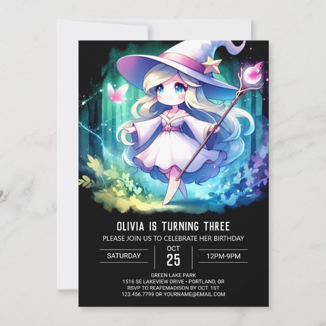 Majestic Digital Wizard Birthday Invitation (Front)