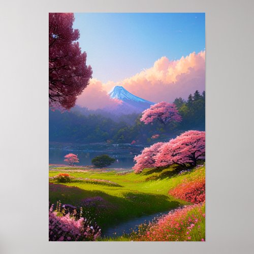 Majestic Distant Mountain Poster