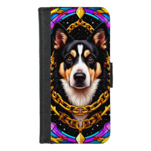 Majestic Dog Portrait in Stained Glass Style iPhone 8/7 Wallet Case