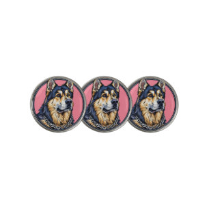 Majestic Dog with Bold Colors Golf Ball Marker