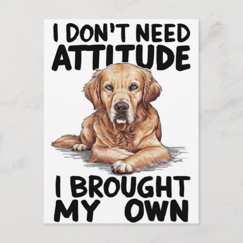 Majestic Dog With Defiant Message  Postcard