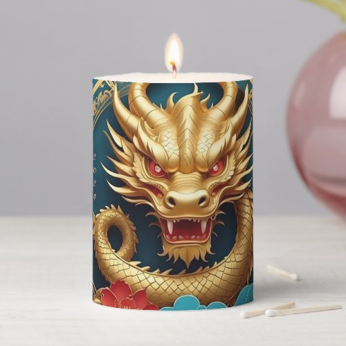 Majestic Dragon Chinese New Year Pillar Candle