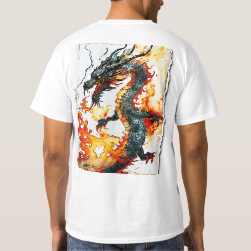 Majestic Dragon Design T_Shirt _ Mythical Style 