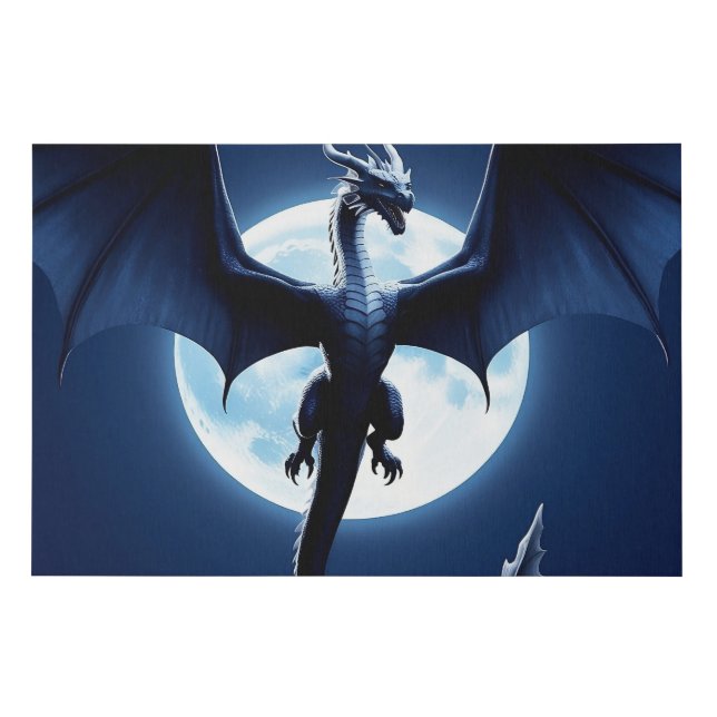 Majestic Dragon Under the Moonlight - Wall Art (Front)