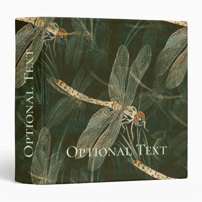 Majestic Dragonfly Pattern  3 Ring Binder (Front/Spine)
