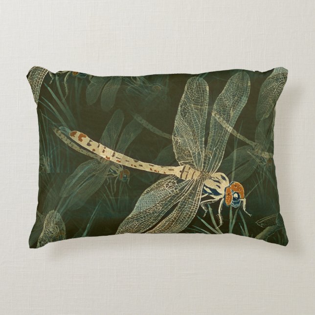 Majestic Dragonfly Pattern  Accent Pillow (Front)