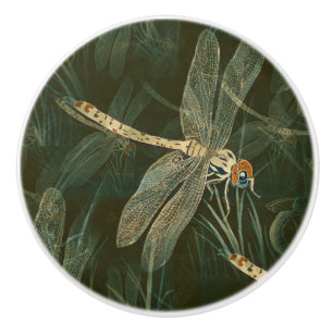 Majestic Dragonfly Pattern  Ceramic Knob