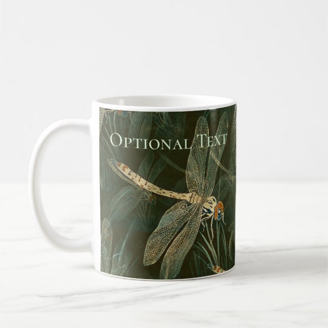 Majestic Dragonfly Pattern  Coffee Mug (Left)