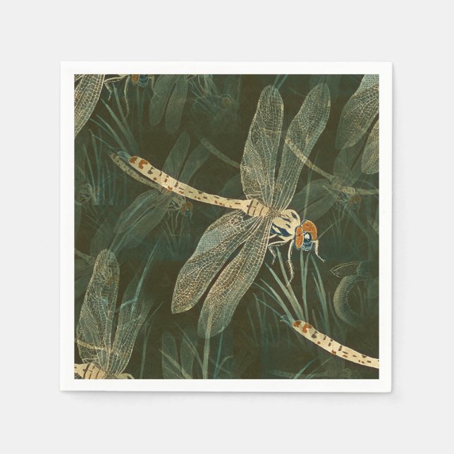 Majestic Dragonfly Pattern  Napkins (Front)