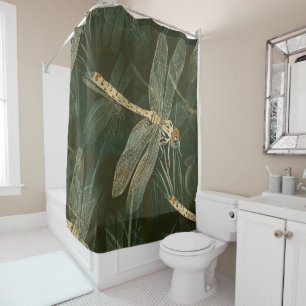 Majestic Dragonfly Pattern  Shower Curtain