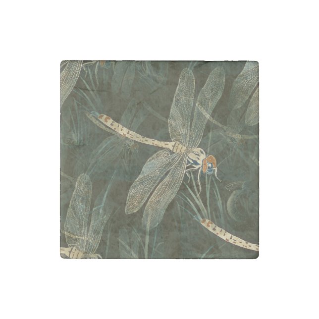 Majestic Dragonfly Pattern  Stone Magnet (Front)