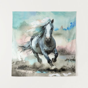 Majestic Draught Horse Watercolour  Tapestry