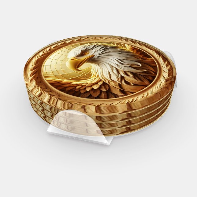 Majestic Eagle: A Golden Tribute Coaster Set (Set)