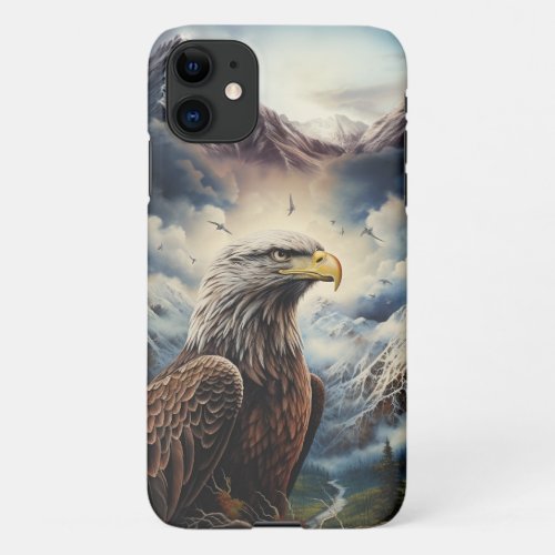 Majestic Eagle and Mountain iPhone Case