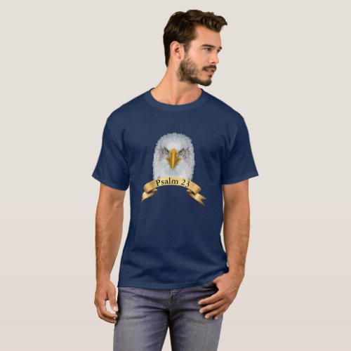 Majestic eagle bird  golden ribbon with Psalm 23 T_Shirt