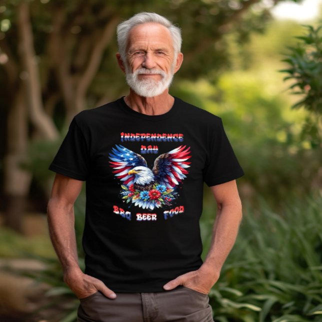 Majestic Eagle Blossoms Independence Day T-Shirt (Creator Uploaded)