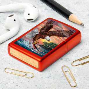 Majestic Eagle Captures Prey Zippo Lighter