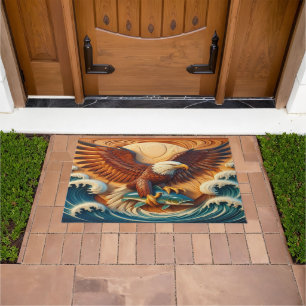 Majestic Eagle Clutching a Fish 36x24 Doormat