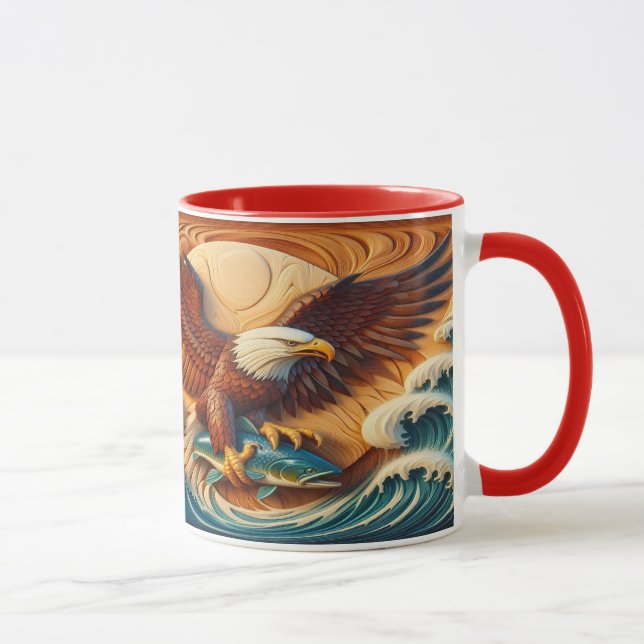 Majestic Eagle Clutching a Fish 36x24 Mug (Right)