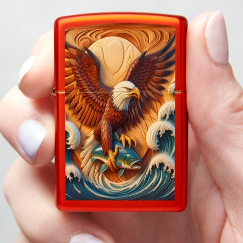 Majestic Eagle Clutching a Fish Zippo Lighter
