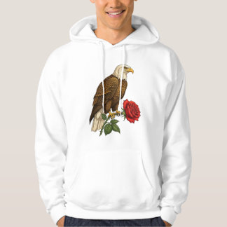 Majestic Eagle & Crimson Rose Emblem Hoodie