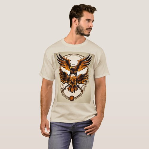 Majestic Eagle Emblem _ Striking White Background  T_Shirt