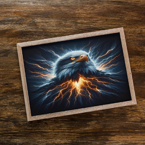 Majestic Eagle Embracing Lightning Poster