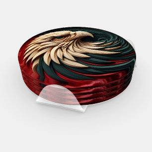 Majestic Eagle Emerges From Circular  Coaster Set