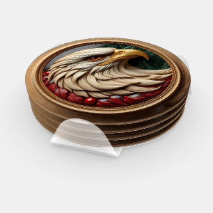 Majestic Eagle Encased in a Frame Coaster Set