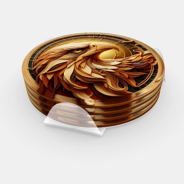 Majestic Eagle Encircled Coaster Set (Set)