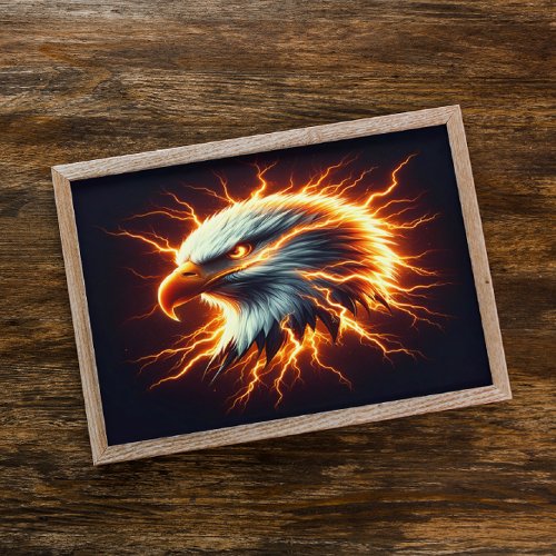 Majestic Eagle Engulfed in Flames Poster