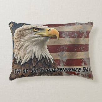 Majestic Eagle & Flag – Spirit of Freedom Accent Pillow
