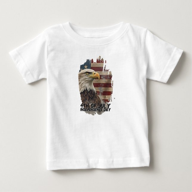 Majestic Eagle & Flag – Spirit of Freedom Baby T-Shirt (Front)