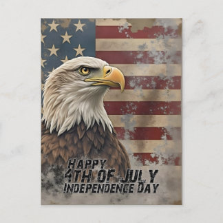 Majestic Eagle & Flag – Spirit of Freedom Holiday Postcard