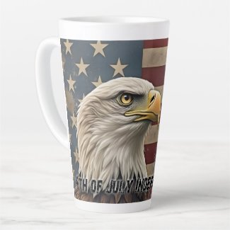 Majestic Eagle & Flag – Spirit of Freedom Latte Mug