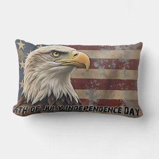 Majestic Eagle & Flag – Spirit of Freedom Lumbar Pillow