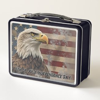 Majestic Eagle & Flag – Spirit of Freedom Metal Lunch Box