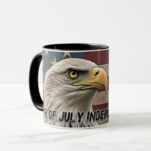 Majestic Eagle & Flag – Spirit of Freedom Mug (Front Left)