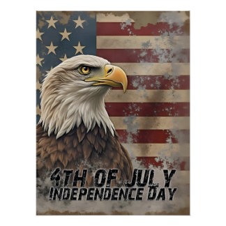 Majestic Eagle & Flag – Spirit of Freedom Poster