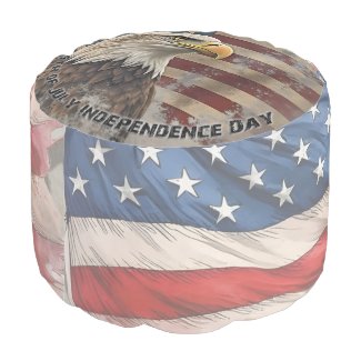 Majestic Eagle & Flag – Spirit of Freedom Pouf