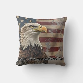 Majestic Eagle & Flag – Spirit of Freedom Throw Pillow