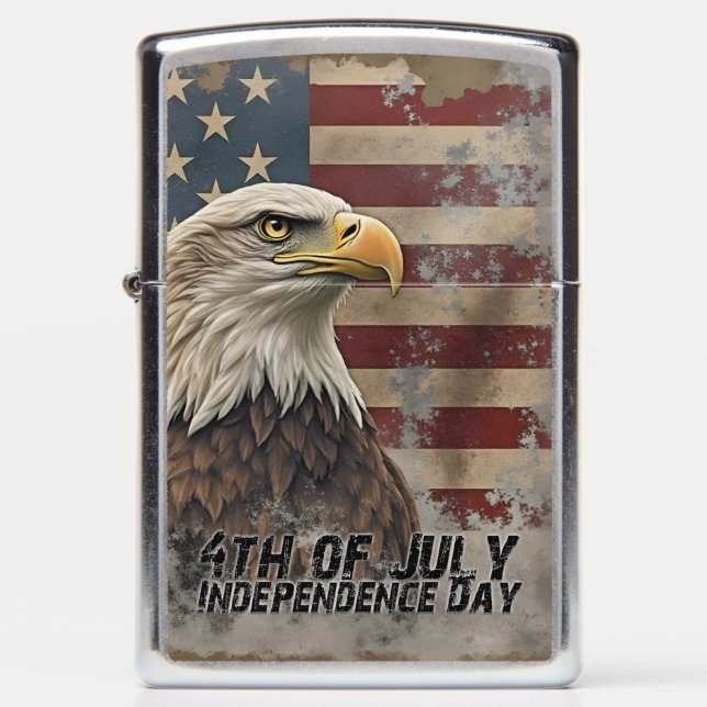 Majestic Eagle & Flag – Spirit of Freedom Zippo Lighter (Front)