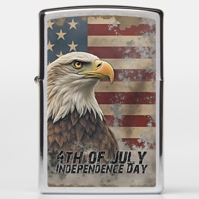 Majestic Eagle & Flag – Spirit of Freedom Zippo Lighter (Front)