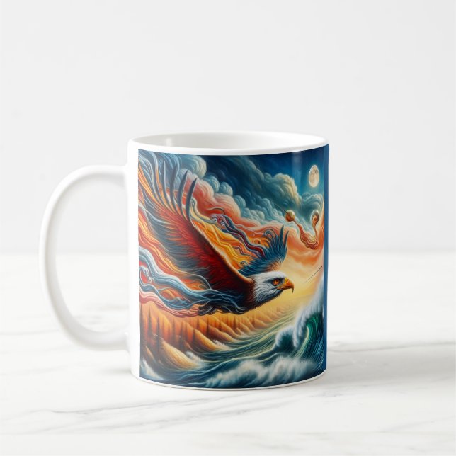 Majestic Eagle Fly Like An Eagle Fantasy Art Coffee Mug (Left)