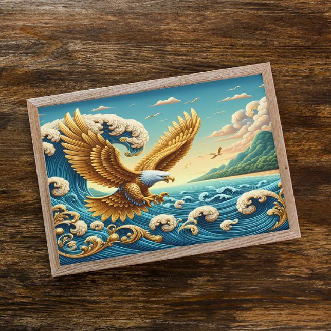 Majestic Eagle Flying Over A Wave Freedom Poster (Creator Uploaded)