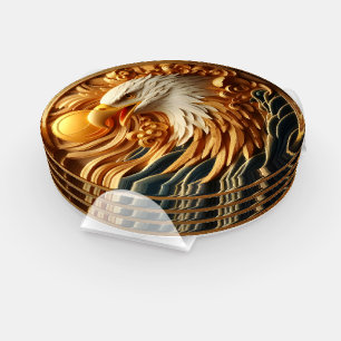 Majestic Eagle Grasping a Ball Coaster Set