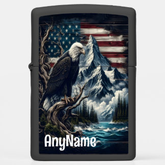 Majestic Eagle In A Mountain Landscape Zippo Lighter